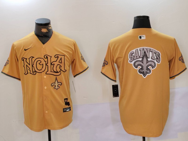 Men New Orleans Saints Blank Yellow Joint Name 2024 Nike Limited NFL Jersey style 9123->indianapolis colts->NFL Jersey